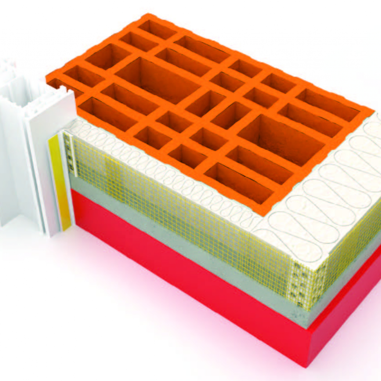 Fensteranschluusprofil 6 mm mit Gewebe