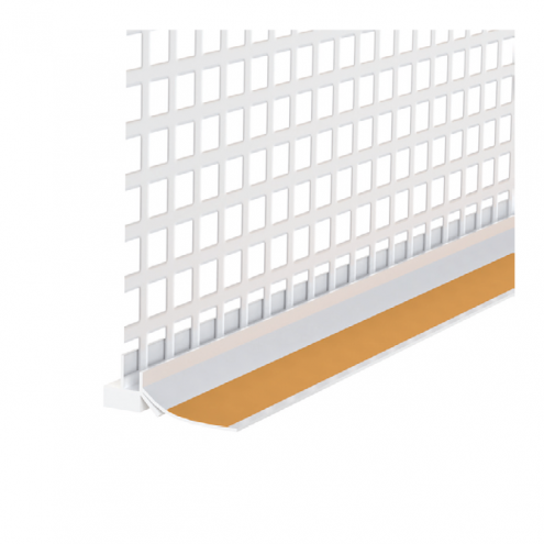 Laibungsputzprofil 6 mm PVC mit VWS-Gewebe und Schutzlippe